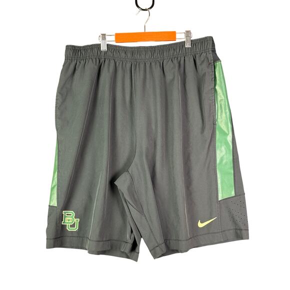 Nike Baylor Bears Player Issue Training Woven‎ Shorts Black Green Mens 2XL NCAA - Picture 1 of 11